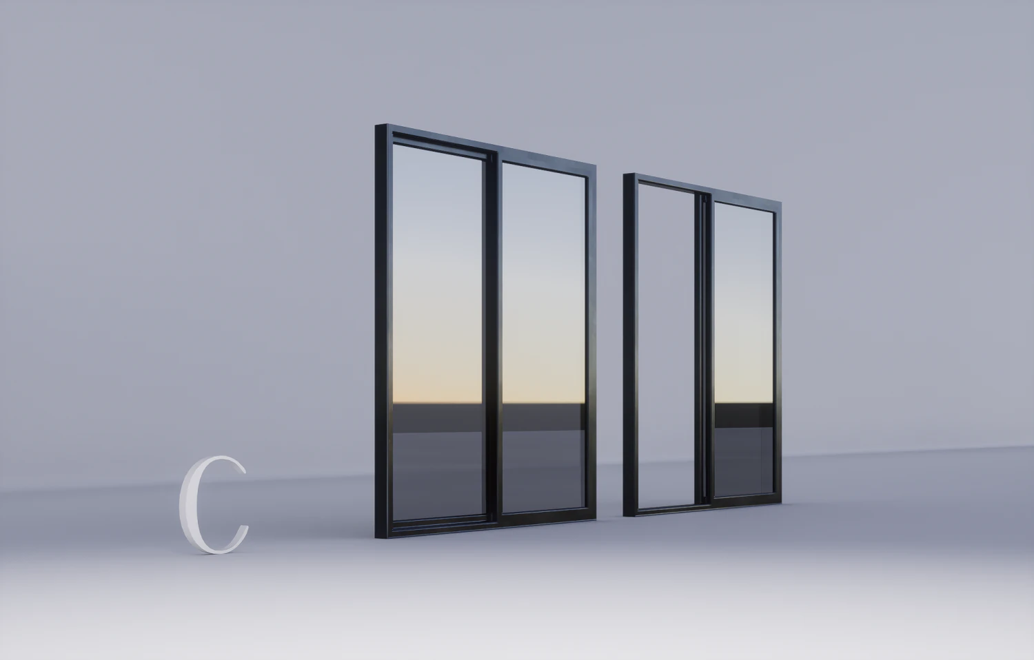 Sliding metal door C 3D Model .c4d .max .obj .3ds .fbx .stl .blend 