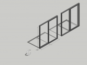 Sliding metal door C 3D मॉडल
