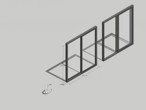 Sliding metal door C 3D Model