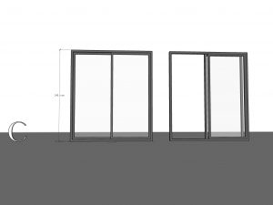 Sliding metal door C 3D मॉडल