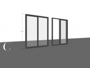 Sliding metal door C 3D मॉडल