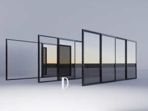 Sliding metal door D 3D-Modell