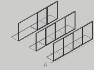 Sliding metal door D 3D Model