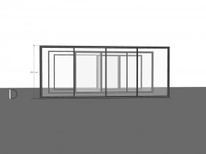 Sliding metal door D 3D Model