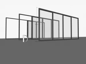 Sliding metal door D 3D Model
