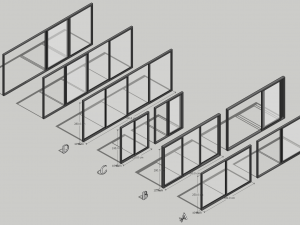Sliding metal door A-B-C-D Modelo 3D