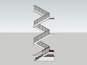 Staircase low poly 3D Model