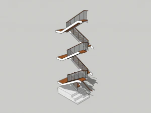 Staircase low poly 3D Model