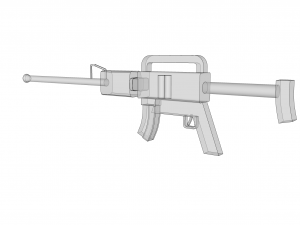 Rifle low poly Low-poly Modello 3D