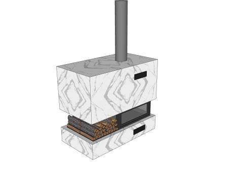 Modern fireplace Modelo 3D