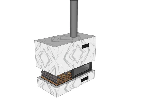 Modern fireplace 3D Model