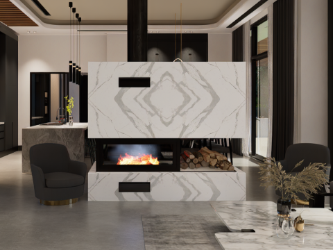 Modern fireplace Modelo 3D