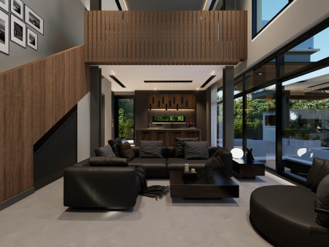 Modern Duplex Studio House 3D Model
