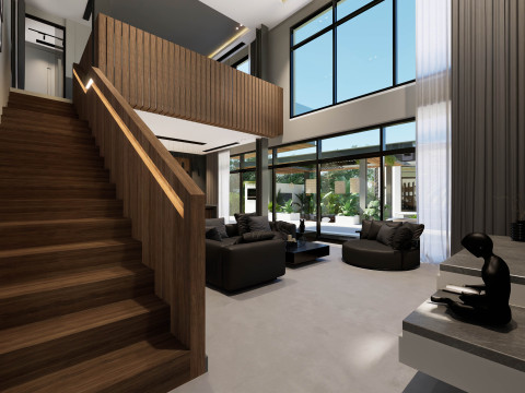 Modern Duplex Studio House Modèle 3D