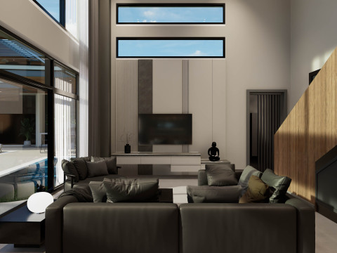 Modern Duplex Studio House Modèle 3D