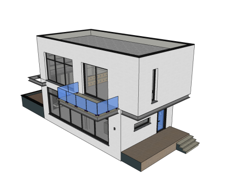 Modern Duplex Studio House Modèle 3D