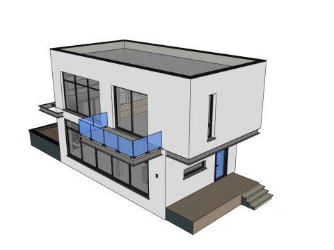 Modern Duplex Studio House 3D Model