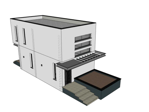 Modern Duplex Studio House 3D Model
