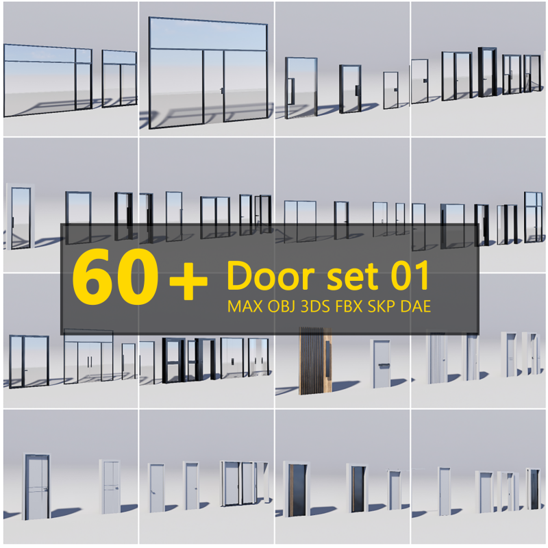 Door Collection - 67 pieces 3D-Modell .c4d .max .obj .3ds .fbx .stl .blend 