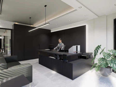 Office Desk 3D Model