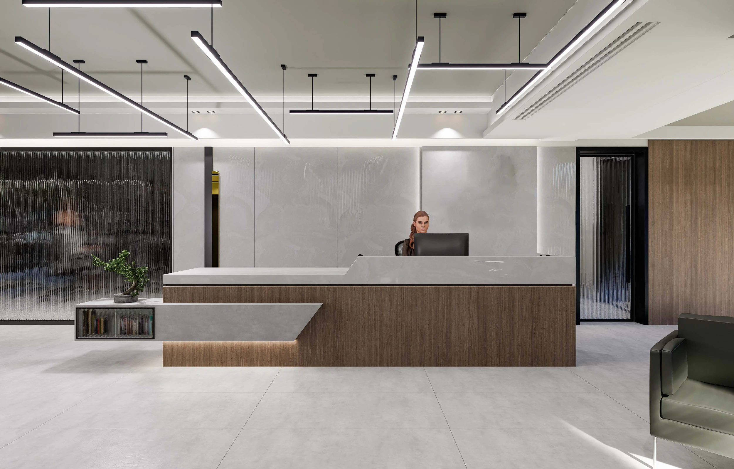 Reception desk 3D Model .c4d .max .obj .3ds .fbx .stl .blend 