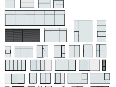Window set - 50 Pieces 3D Model