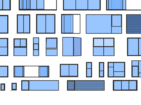 Window set - 50 Pieces 3D 模型