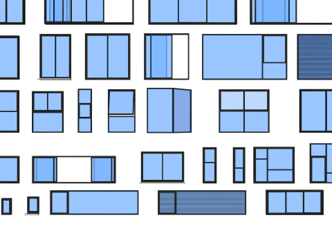Window set - 50 Pieces 3D Model