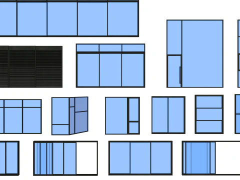 Window set - 50 Pieces 3D Model