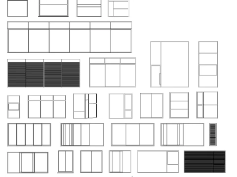Window set - 50 Pieces 3D Model