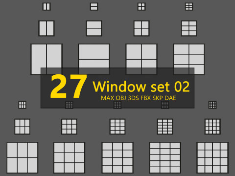 Window Collection 02 - 27 pieces 3D Модель