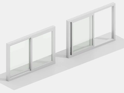 Windows Temel Par&ccedil;alar Paketi - Sabit - Kayar D&uuml;ş&uuml;k Poli 3D Model