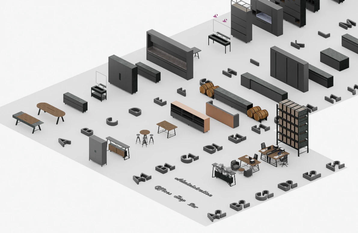 Modern Office Furniture Pack Archviz 3D Model .c4d .max .obj .3ds .fbx .stl .blend 