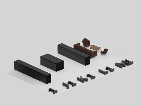 Modern Office Furniture Pack Archviz 3D Model