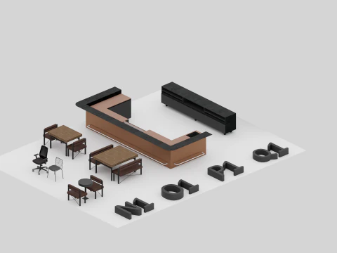 Modern Office Furniture Pack Archviz 3D Model
