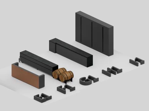 Modern Office Furniture Pack Archviz 3D Model