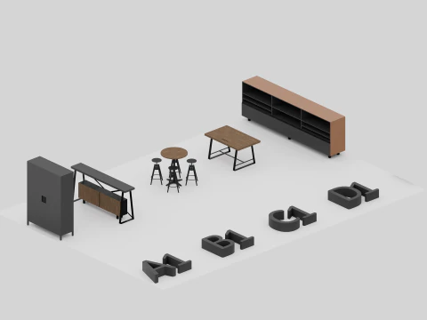 Modern Office Furniture Pack Archviz 3D Model