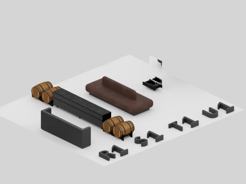 Modern Office Furniture Pack Archviz 3D Model