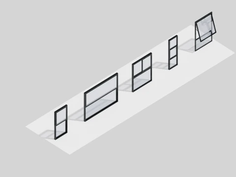 50 Window Pack collection 3D Model