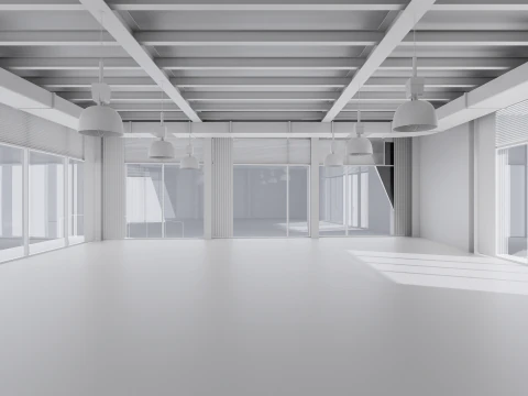 Showroom with Cafe 3D Model