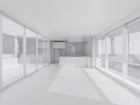 Showroom with Cafe 3D Model