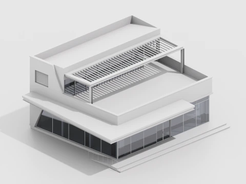 Showroom with Cafe 3D Model