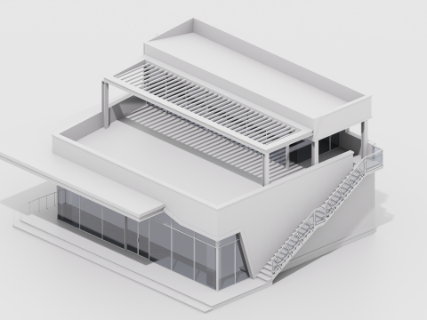 Showroom con caffetteria Modello 3D
