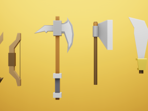 Low Poly Cartoon Weapons Asset Pack 3D Модель
