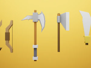 Low Poly Cartoon Weapons Asset Pack 3D Model