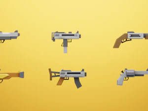 Low Poly Cartoon Weapons Asset Pack 3D Model