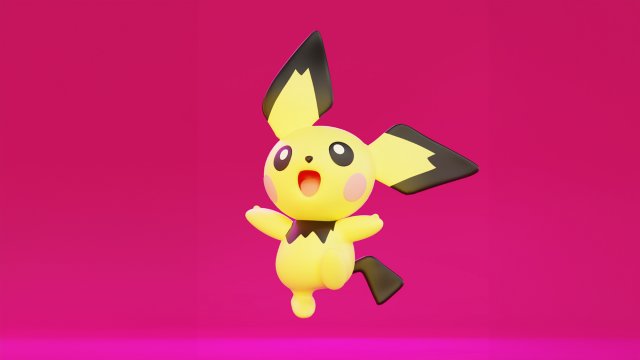 Pichu 3D Модель .c4d .max .obj .3ds .fbx .stl .blend 
