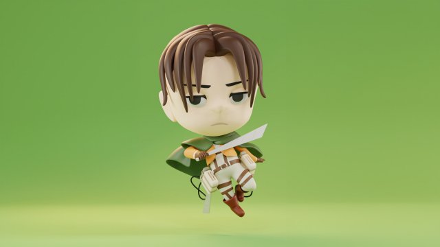 Attack on Titan - Levi 3D Model .c4d .max .obj .3ds .fbx .stl .blend 
