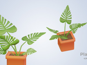 Low Poly Houseplants Pack 3D Model