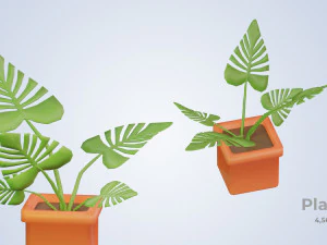 Low Poly Houseplants Pack 3D Model